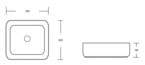 Раковина из сантехнического фарфора Milleau MIEL MU0083-MW 40х40 накладная цвет белый без отверстий под смеситель - фото 2