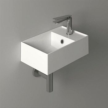 Раковина из сантехнического фаянса Simas Agile AG40 bi*1 40х30 подвесная цвет белый 1 отверстие под смеситель