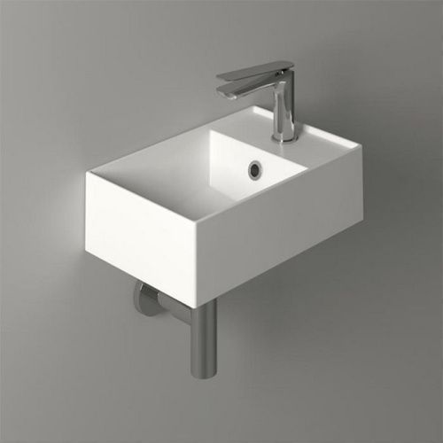 Раковина из сантехнического фаянса Simas Agile AG40 bi*1 40х30 подвесная цвет белый 1 отверстие под смеситель