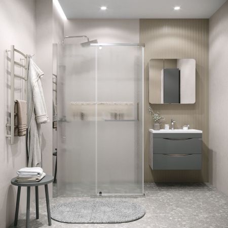 Душевой уголок Grossman Pragma 120.K33.03.1280.10.02 120х80 стекло текстурное профиль хром без поддона