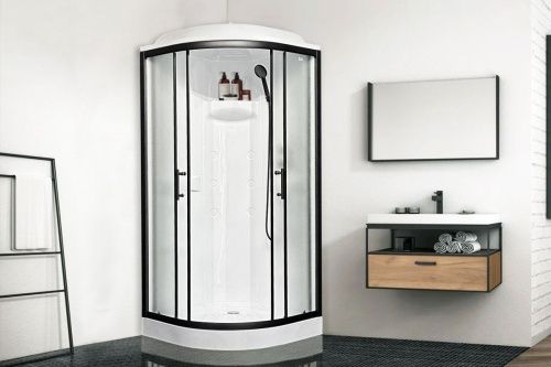Душевая кабина Royal Bath HK RB90HK1-M-BL Practic 90х90 четверть круга с крышей ориентация универсальная