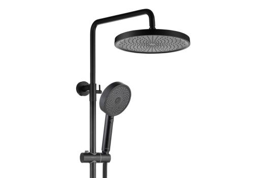 Душевая стойка Aquatek ВЕГА AQ2043MB настенная цвет черный с термостатом - фото 2