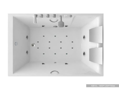 Ванна акриловая гидромассажная SSWW AU818R 180х120 пристенная прямоугольная с каркасом с ручками - фото 2