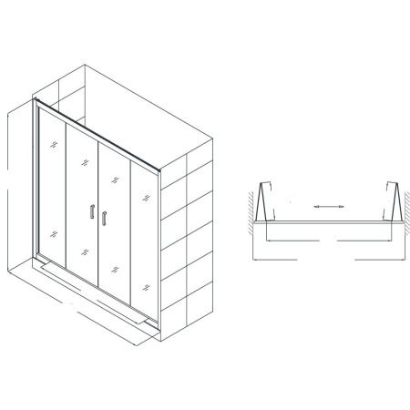 Душевая дверь RGW Passage 01902314-11 140х195 стекло прозрачное профиль хром