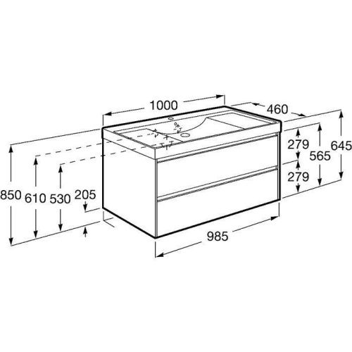 Тумба под раковину Roca Ona A857616509 100х50 цвет белый - фото 2