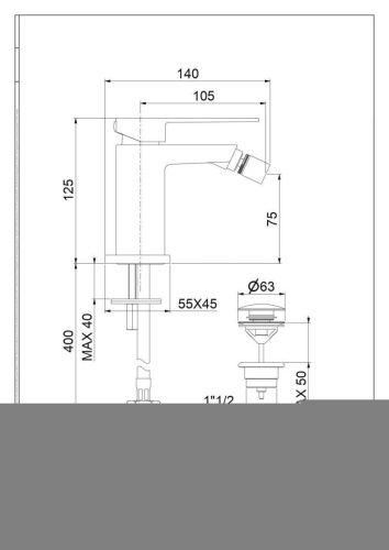 Смеситель Fiore Kube 100NN8535 на биде черный - фото 2