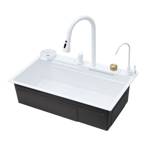 Кухонная мойка Savol S-SC003W 75х45 цвет белый поверхность матовая - фото 2