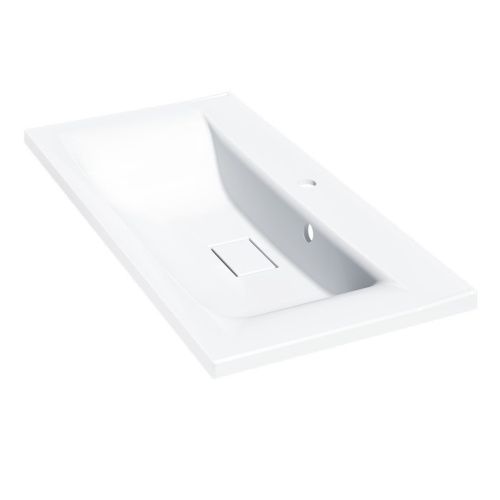 Раковина из искусственного камня Vincea VCB-3M900W 90х50 встраиваемая цвет белый 1 отверстие под смеситель - фото 3