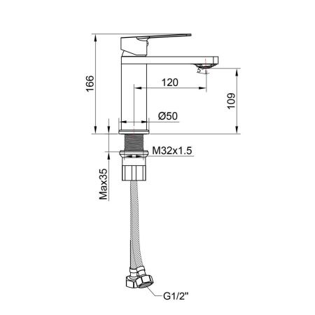 Смеситель Tokito KOBE TOK-KOB-1011 на раковину вороненая сталь
