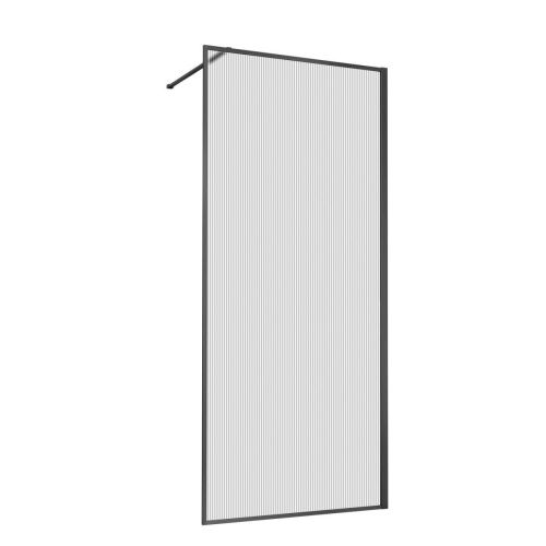 Душевая перегородка Vincea Walk in HP Art VSW-1HP100FLGM 100х200 стекло рифленое профиль вороненая сталь - фото 5