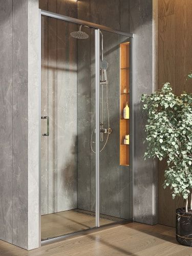 Душевая дверь Orange E02-120TCR 120х190 стекло прозрачное профиль хром - фото 4