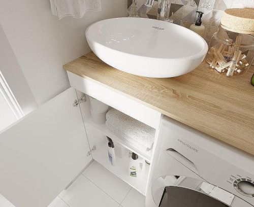 Столешница 1MarKa Wash Ц0000004099 110х50 накладная цвет коричневый - фото 3