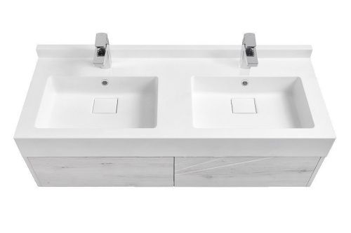 Тумба под раковину Aquaton Сакура 1A219701SKW80 120х50 подвесная цвет серый/белый - фото 2