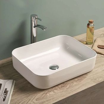 Раковина керамическая Art&Max AM-78109 50х40 накладная цвет белый