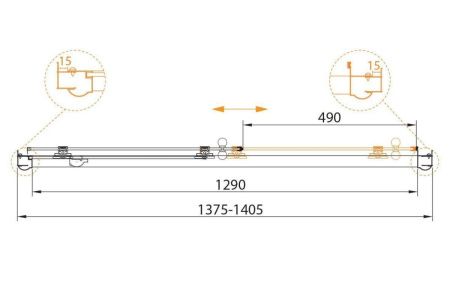 Душевая дверь Cezares GIUBILEO GIUBILEO-BF-1-140-C-Br 140х195 стекло прозрачное профиль бронза
