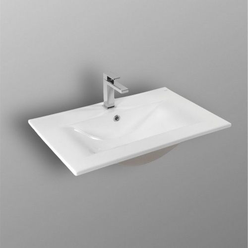 Раковина из сантехнического фарфора Bond Cube S05-700 70х50 встраиваемая цвет белый 1 отверстие под смеситель - фото 5