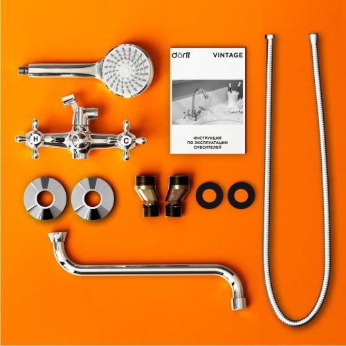 Смеситель для ванны и душа Dorff Vintage D6095000 настенный хром - фото 5