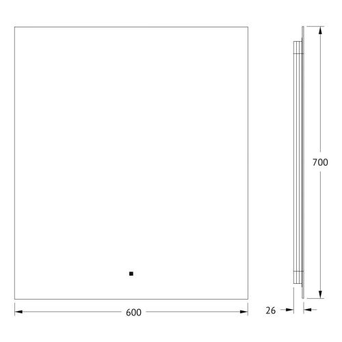 Зеркало с подсветкой Defesto GLOW DF 2516R 60х70 подвесное - фото 2
