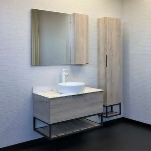 Тумба с раковиной Comforty Порто 00-00009322CF 90х50 подвесная цвет серый - фото 5