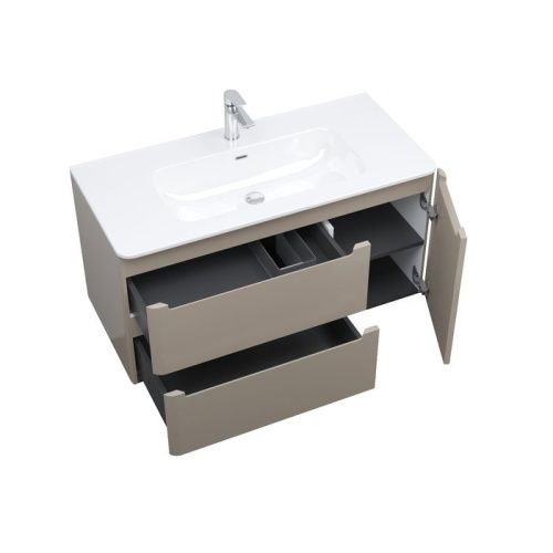 Тумба с раковиной Iddis Edifice EDI10C0i95K 100х50 подвесная цвет бежевый - фото 3