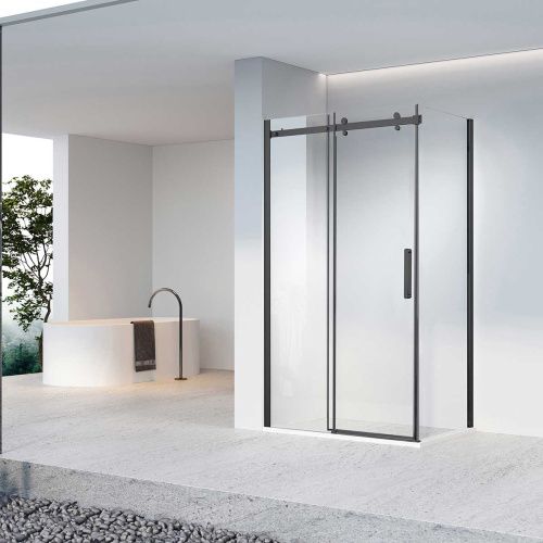 Душевой уголок Vincea Como-N VSR-4CN8015CLB 150х80 стекло прозрачное профиль черный без поддона