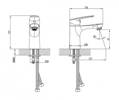 Смеситель Milardo Horizont HORSB00M01 на раковину хром - фото 2