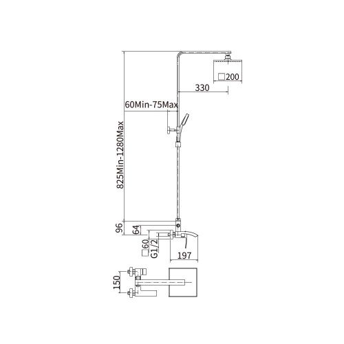Душевая стойка Fashun A52418 настенная цвет серый - фото 3