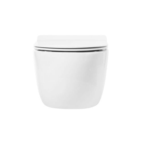 Унитаз подвесной Art&Max Bologna AM211CHR/AM211SC белый с сиденьем микролифт каскадный смыв - фото 2