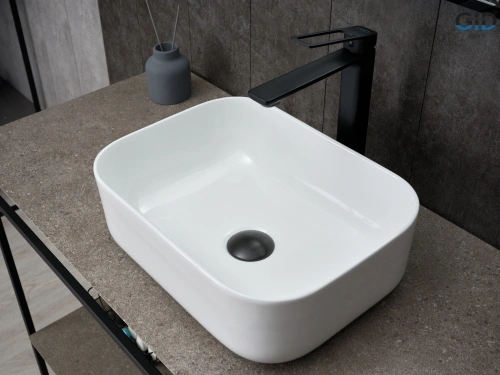 Раковина керамическая Gid Geométrico 51238 40х30 накладная цвет белый без отверстий под смеситель - фото 3