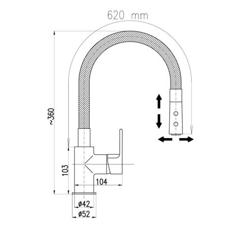 Смеситель для кухни RavSlezak Colorado CO119.5/12CMATC на мойку черный/хром - фото 2