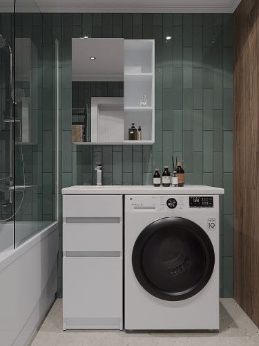 Тумба с раковиной Orange Sistema ST-40TUW+RAL 100х50 напольная цвет белый - фото 5