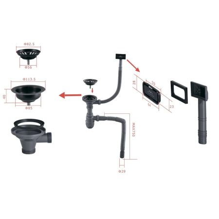 Кухонная мойка Fashun 9M Комплект AS4044-17 40х45 цвет серый поверхность матовая