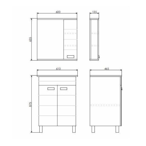 Зеркало-шкаф Comforty Модена М 00-00001639CF 60х60 подвесной цвет белый - фото 2