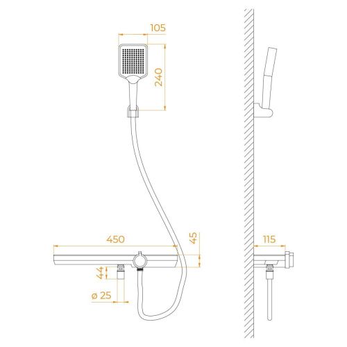 Душевой гарнитур RGW  69140540-11 настенный серый - фото 5