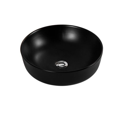 Раковина из сантехнического фарфора Aquatek ЕВРОПА AQ5558-MB 40х40 накладная цвет черный без отверстий под смеситель - фото 3