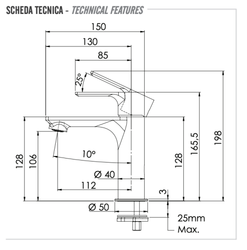 Смеситель Remer Energy EY12NO на раковину черный - фото 2