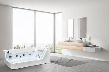 Ванна акриловая гидромассажная Cerutti SPA C-494-17R 170х80 пристенная асимметричная с ножками