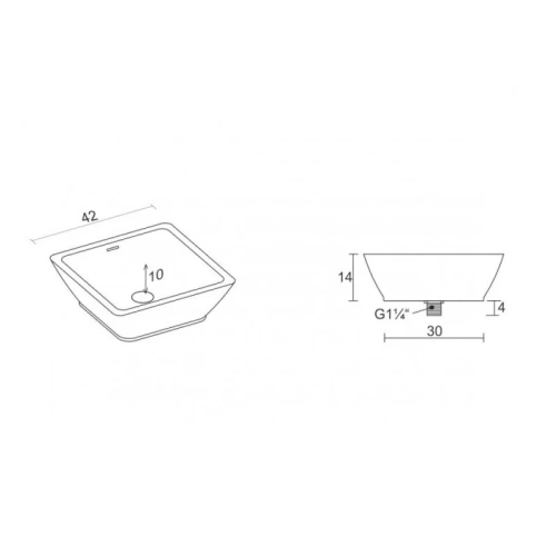 Раковина Riho AVELA SQUARE W W016001105 40х40 накладная цвет белый - фото 2