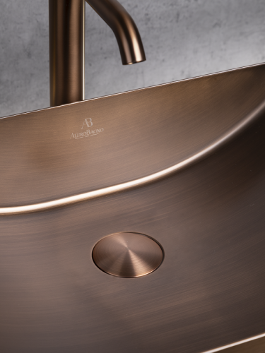 Раковина из нержавеющей стали AltroBagno Futuro AltroBagnoFuturo001016BrAn 50х30 накладная цвет бронза - фото 4