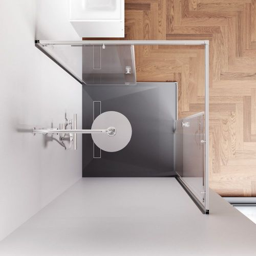 Душевой уголок Am.Pm X-joy W94G-403-100100-MТ1К 100х100 стекло прозрачное профиль хром без поддона - фото 4