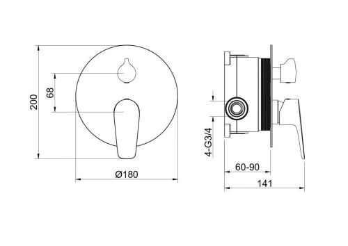 Смеситель для душа Aquatek Бетта AQ1146BGM встраиваемый в стену вороненая сталь - фото 3