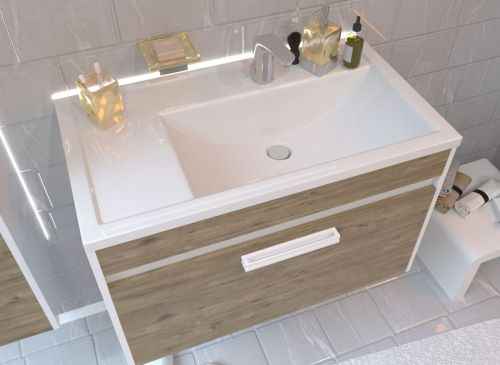 Раковина из искусственного камня Эстет Валенсия ФР-00016487 80х50 накладная цвет белый 1 отверстие под смеситель - фото 4