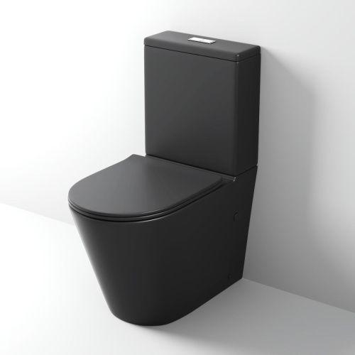 Унитаз напольный с бачком Grossman GR-4458BMS черный с сиденьем микролифт безободковый каскадный смыв - фото 2