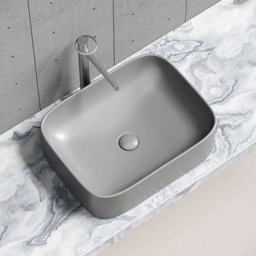 Раковина из сантехнического фарфора Ceramica Nova ELEMENT CN6052MH 50х40 накладная цвет черный без отверстий под смеситель - фото 2