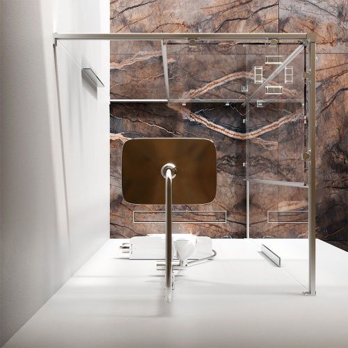 Душевой уголок Am.Pm Func W84G-403-9090-MT 90х90 стекло прозрачное профиль хром без поддона - фото 4