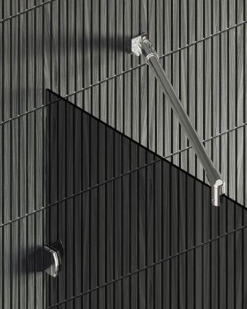 Душевая перегородка Maybah Glass MGD-274-4 80х195 стекло тонированное профиль хром