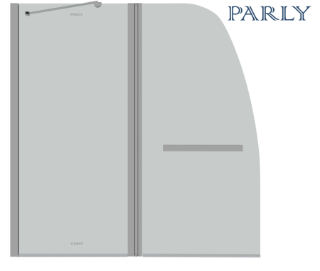 Душевая шторка на ванну Parly F03 120х130 стекло прозрачное профиль хром ориентация универсальная