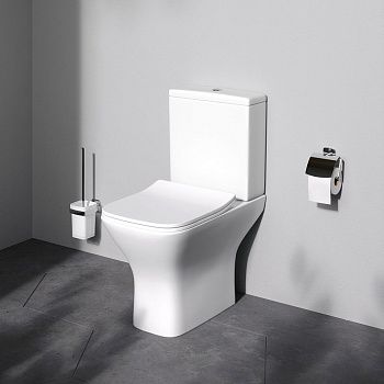 Унитаз напольный с бачком Am.Pm Gem C908601SC белый с сиденьем микролифт безободковый каскадный смыв
