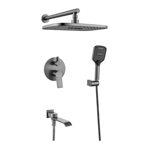 Душевая система Shevanik S4135T встраиваемая в стену цвет оружейная сталь - фото 2