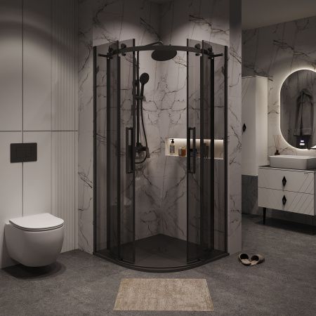 Душевой уголок Grossman Classic 301.K33.04.1010.21.10 100х100 стекло тонированное профиль черный без поддона